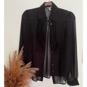 Designer black sheer shirt